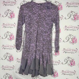 Kate Mack dress lace Elegant Purple Dress with Floral Design flower accent